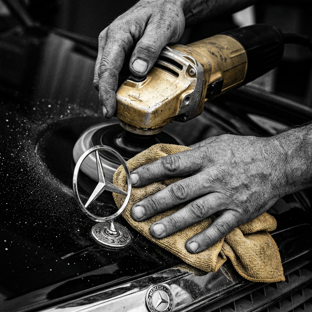 Exterior car detailing and paint protection work at Obsidian Auto Calgary