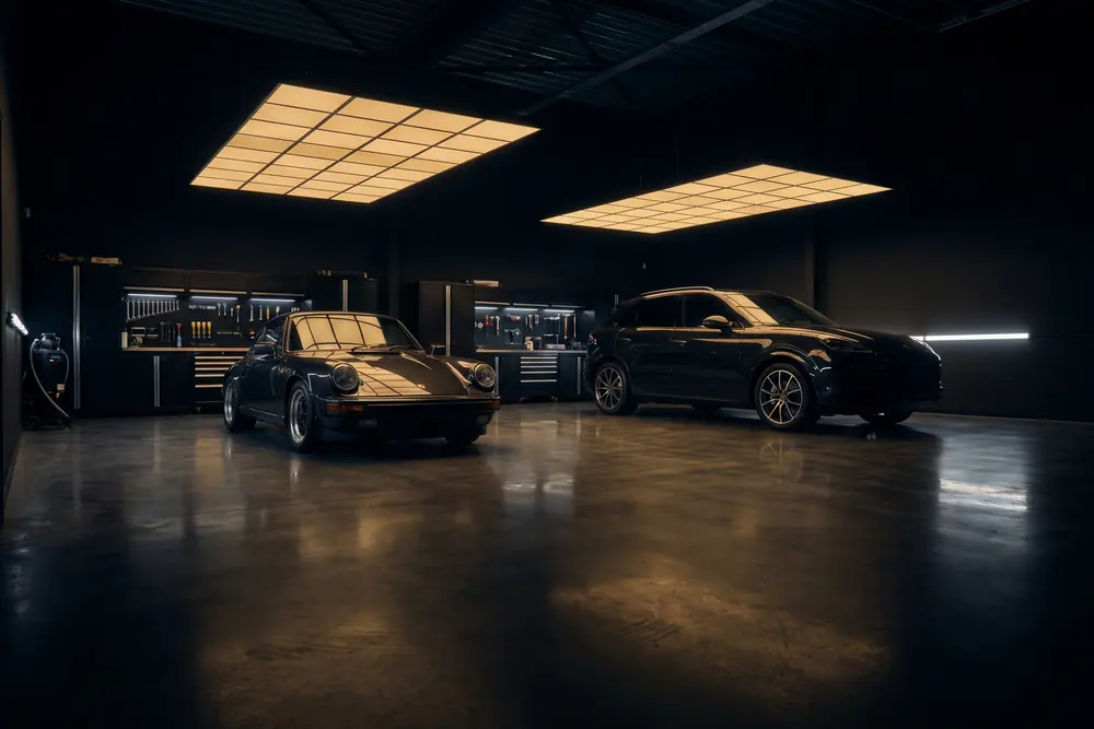 The bay after hours — Studio at Obsidian Auto Calgary